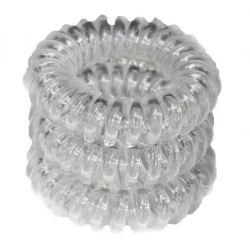 RONNEY S8 MET funny ring bubble - Profesjonalne gumki do włosów 3 sztuki 3,5 cm -przezroczyste